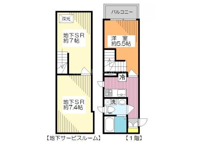 GLOBAI COURT(1SK/1階)の間取り写真