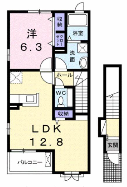 LA FORESTA I・II(1LDK/2階)の間取り写真