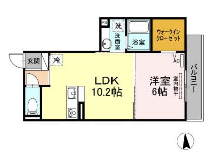メセナ吉行(1LDK/2階)の間取り写真