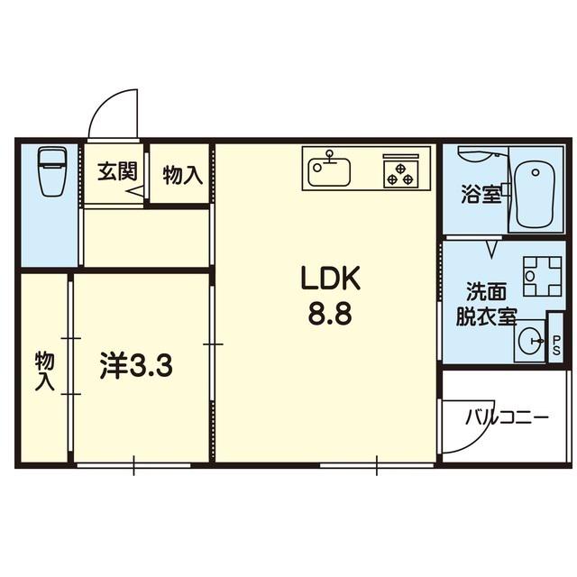 ステラ大津駅サウスI(1LDK/1階)の間取り写真