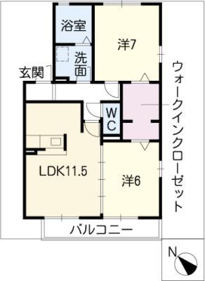ルーデンスベータ(2LDK/1階)の間取り写真