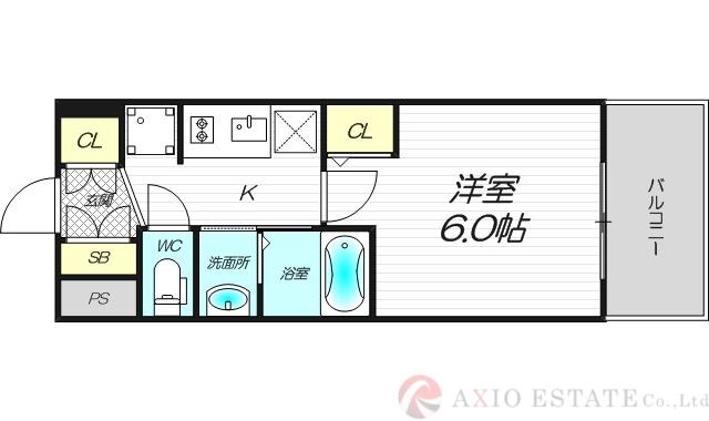 エステムコート新大阪XVフロウ(1K/8階)の間取り写真