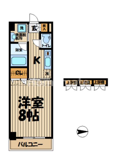 エクセラ鎌倉(1K/5階)の間取り写真