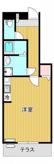 光ヒルズ三野(ワンルーム/1階)の間取り写真