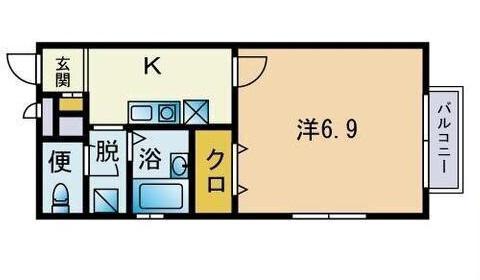 KS1野芥(1K/2階)の間取り写真