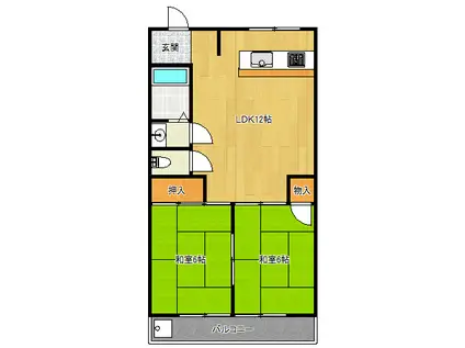 アメニティすくま(2LDK/1階)の間取り写真