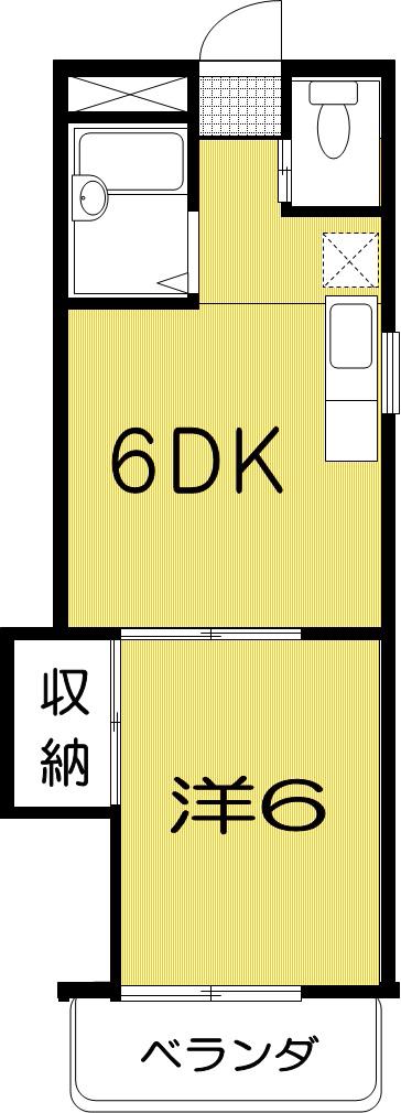ポラリス廿代I(1DK/2階)の間取り写真