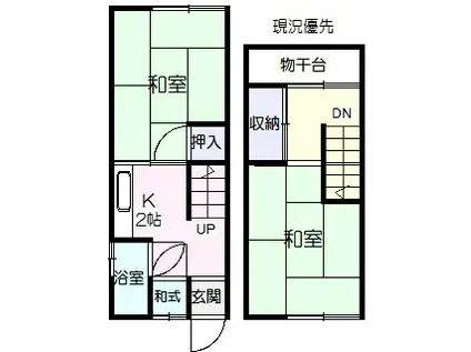 高橋アパート(2K/1階)の間取り写真