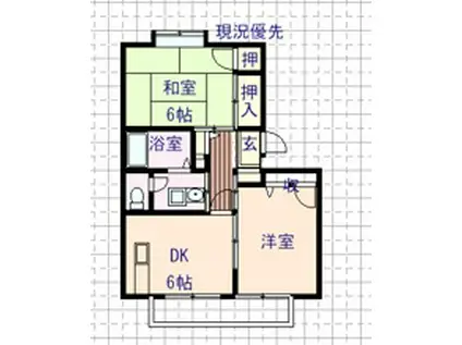 M・ファースト(2LDK/1階)の間取り写真