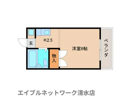 ジュネス東海(ワンルーム/3階)の間取り写真