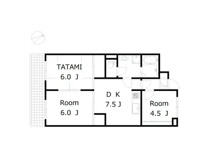 リアナ新前橋アパートメント(3DK/4階)の間取り写真