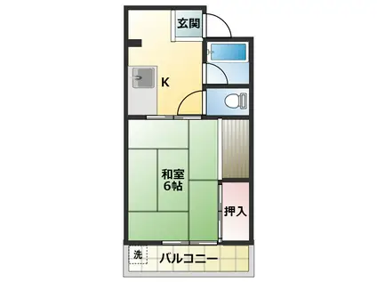 サンライフ呼続(1K/3階)の間取り写真