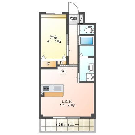 イーストーン(1LDK/2階)の間取り写真