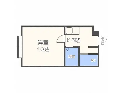 ローヤルハイツ琴似 ROYAL HEIGHTS(1K/2階)の間取り写真