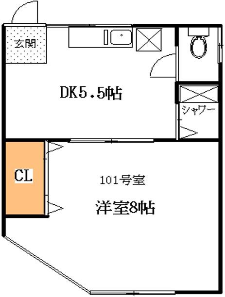 メゾンSHIRAI(1DK/1階)の間取り写真
