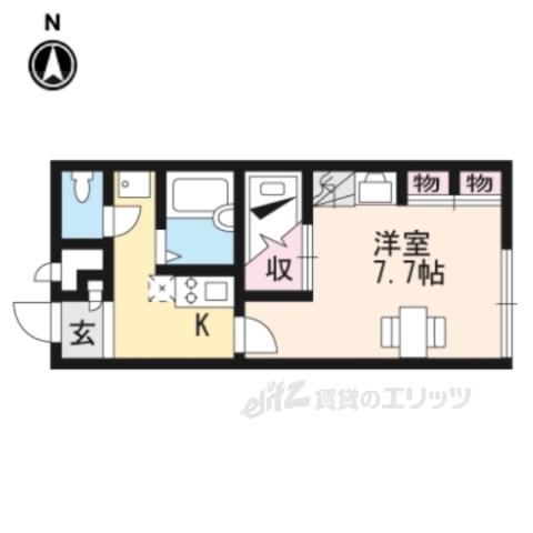レオパレスMR&MRS K(1K/1階)の間取り写真