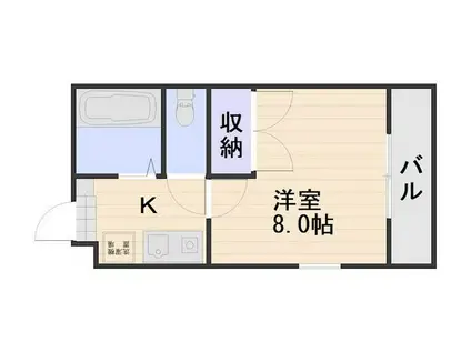 パレス下中野(1K/2階)の間取り写真