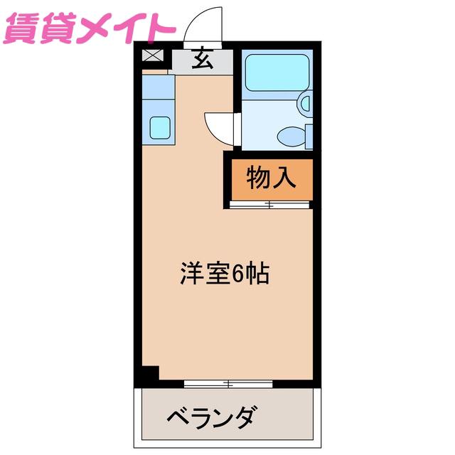 コーポアポロ(ワンルーム/3階)の間取り写真