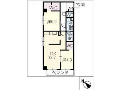 シャトー末廣(2LDK/1階)の間取り写真