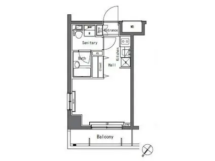 ARTESSIMO LINK BREZZA(ワンルーム/7階)の間取り写真