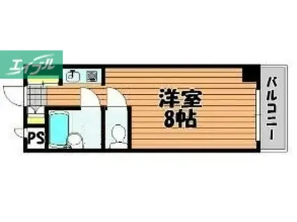 アルファ富田町(1K/7階)の間取り写真