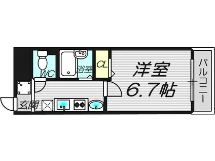フローライト新大阪(1K/5階)の間取り写真