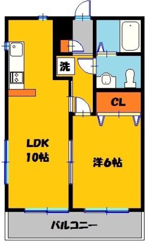 レジデンス桜田(1LDK/2階)の間取り写真