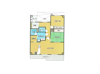 NOVA菱屋西(2LDK/1階)の間取り写真