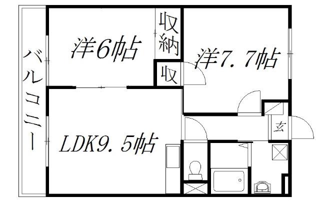 オールウェイズ(2LDK/1階)の間取り写真