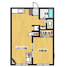 シャルム中村(1LDK/2階)の間取り写真