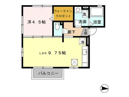 メゾン リヴェール(1LDK/1階)の間取り写真