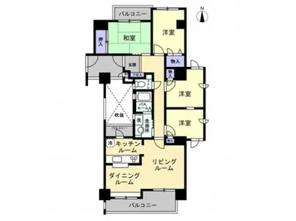 ディアハイム宮脇(4LDK/7階)の間取り写真