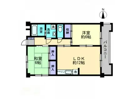 コーポニューデリ(2LDK/3階)の間取り写真