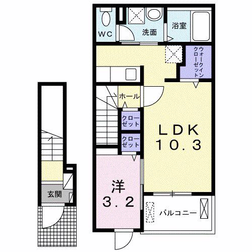THE LOFTーN(1LDK/2階)の間取り写真