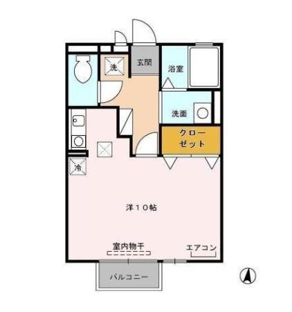 シャルム(ワンルーム/1階)の間取り写真