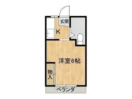モリタコーポ(1K/2階)の間取り写真