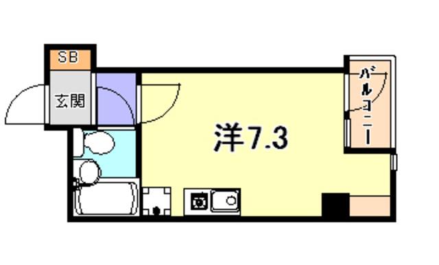 兼久マンション(ワンルーム/6階)の間取り写真