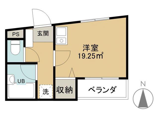 モンシャトー参番館(ワンルーム/2階)の間取り写真
