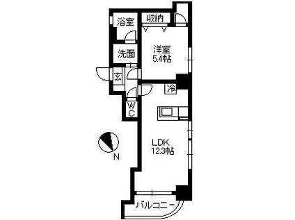 さくらヒルズ樋之口参番館(1LDK/5階)の間取り写真