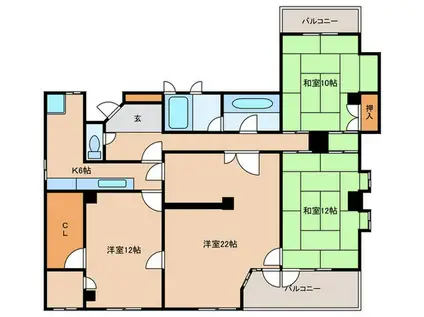 スクエアファースト岡崎(4K/2階)の間取り写真
