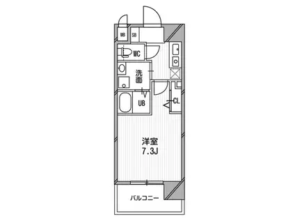 アスリート本町リバーウエスト(1K/2階)の間取り写真