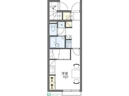 レオパレスグランデ(1K/1階)の間取り写真