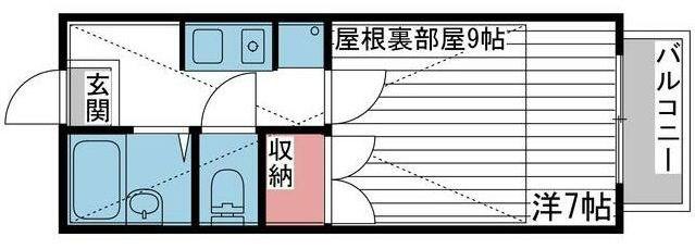 フェリーチェ青山(1K/2階)の間取り写真