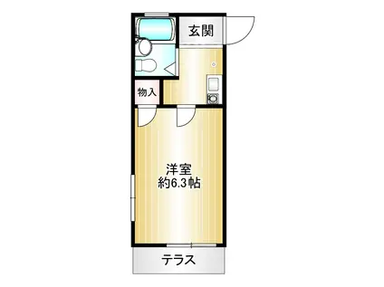 菊名パークテラス(1K/1階)の間取り写真