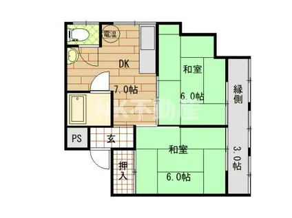 エイシン長栄寺ビル(2DK/7階)の間取り写真