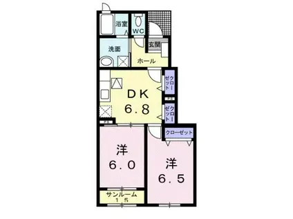 システィーナ(2DK/1階)の間取り写真