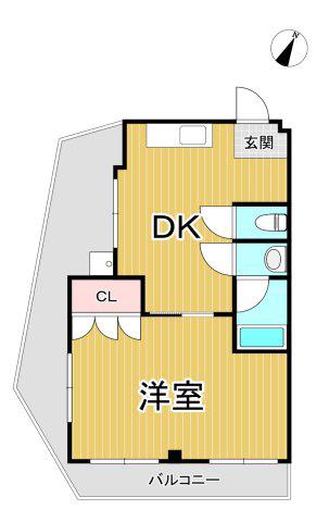 ライフシティサカイ(1DK/2階)の間取り写真