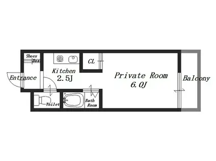 八木ロイヤルハイツ(1K/4階)の間取り写真