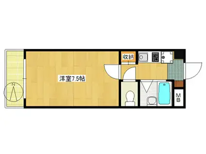 エーデルブルーメカワチ(1K/4階)の間取り写真