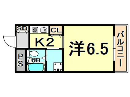 フレスカ北本町(1K/3階)の間取り写真